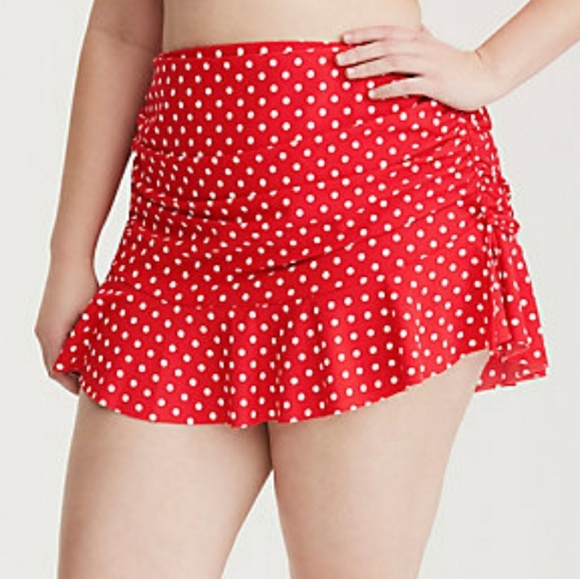 red and white polka dot skirt